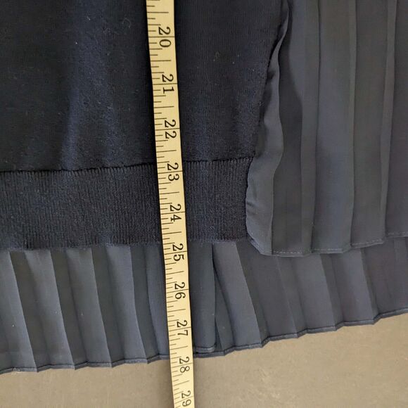 Adrianna Papell Navy Blue Women's MED Fine Knit Sweater Sheer Chiffon Back - Picture 8 of 8
